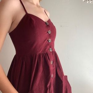 Urban outfitters maroon corduroy dress